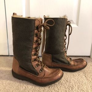 Fur-lined Leather Winter Boots